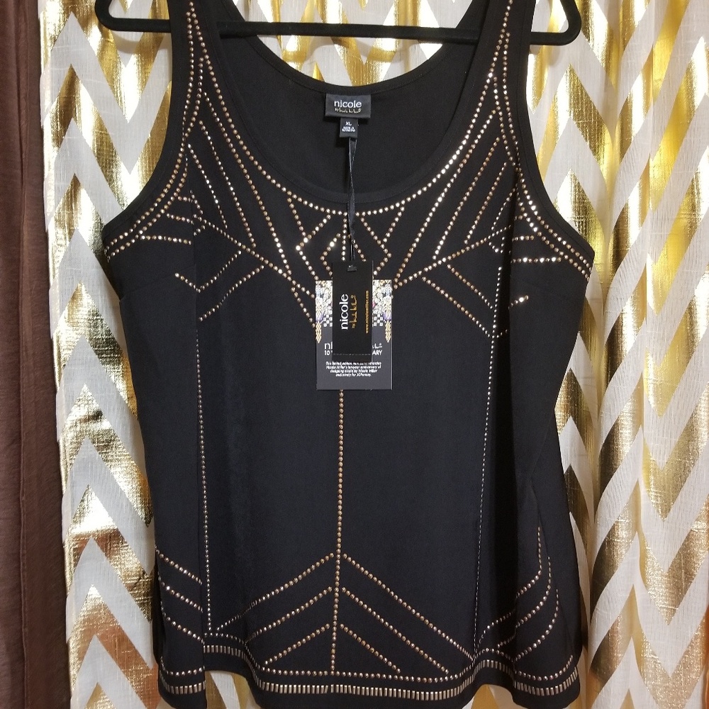 Studded black tank top